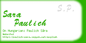 sara paulich business card